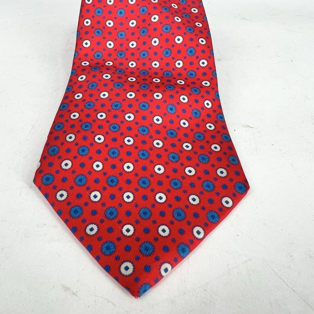 Turnbull & Asser Silk Tie Made In England‎ Red, White, Blue Classic Length